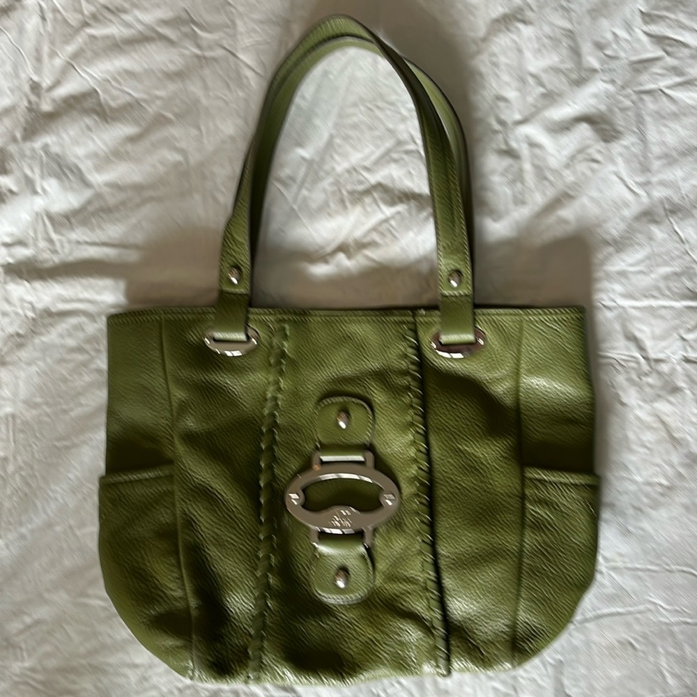 Anne Klein Green Leather Bag